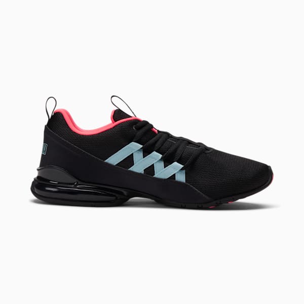 Tenis de entrenamiento para mujer Riaze Prowl, Puma Black-Ignite Pink-Aquamarine, extralarge